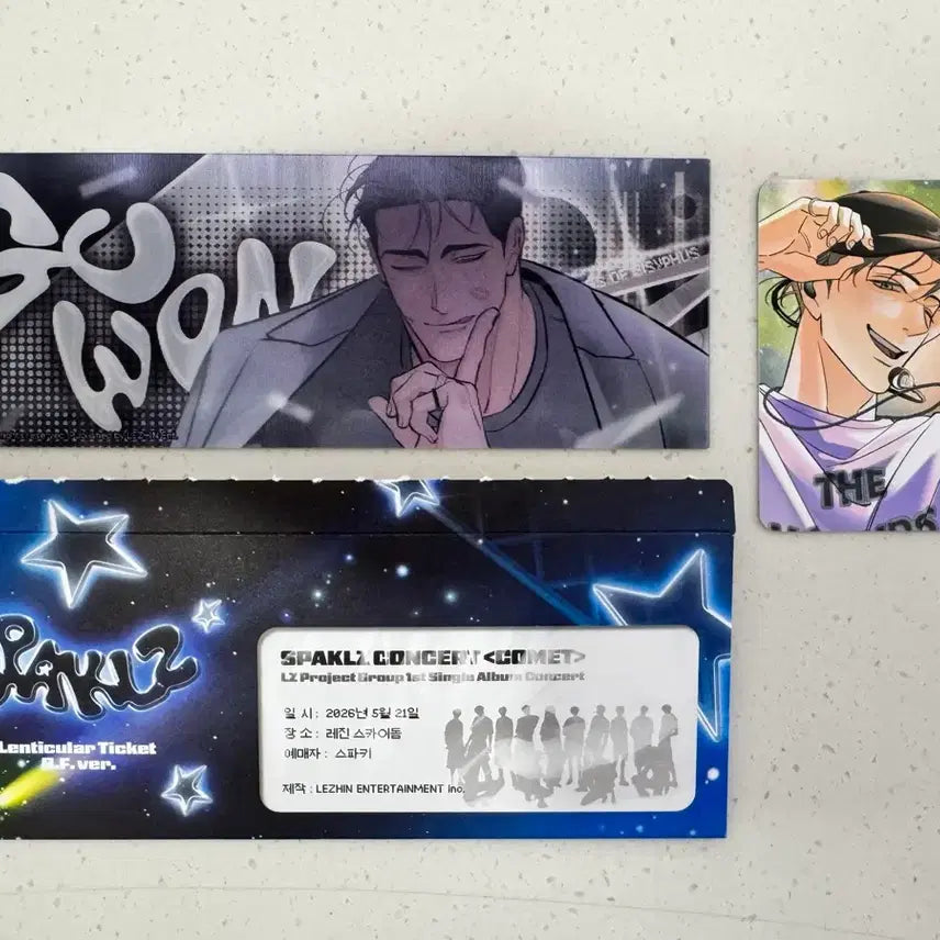 [BUNJANG] Sisyphus The Myth (The Wandering Children) Sparkles Pop-up Lenticular Ticket &amp; Photocard Set / 시시포스의 개들 레진 스파클즈 팝업 렌티큘러 티켓 컬포 구원 진우