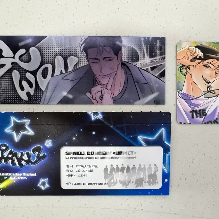 [BUNJANG] Sisyphus The Myth (The Wandering Children) Sparkles Pop-up Lenticular Ticket &amp; Photocard Set / 시시포스의 개들 레진 스파클즈 팝업 렌티큘러 티켓 컬포 구원 진우