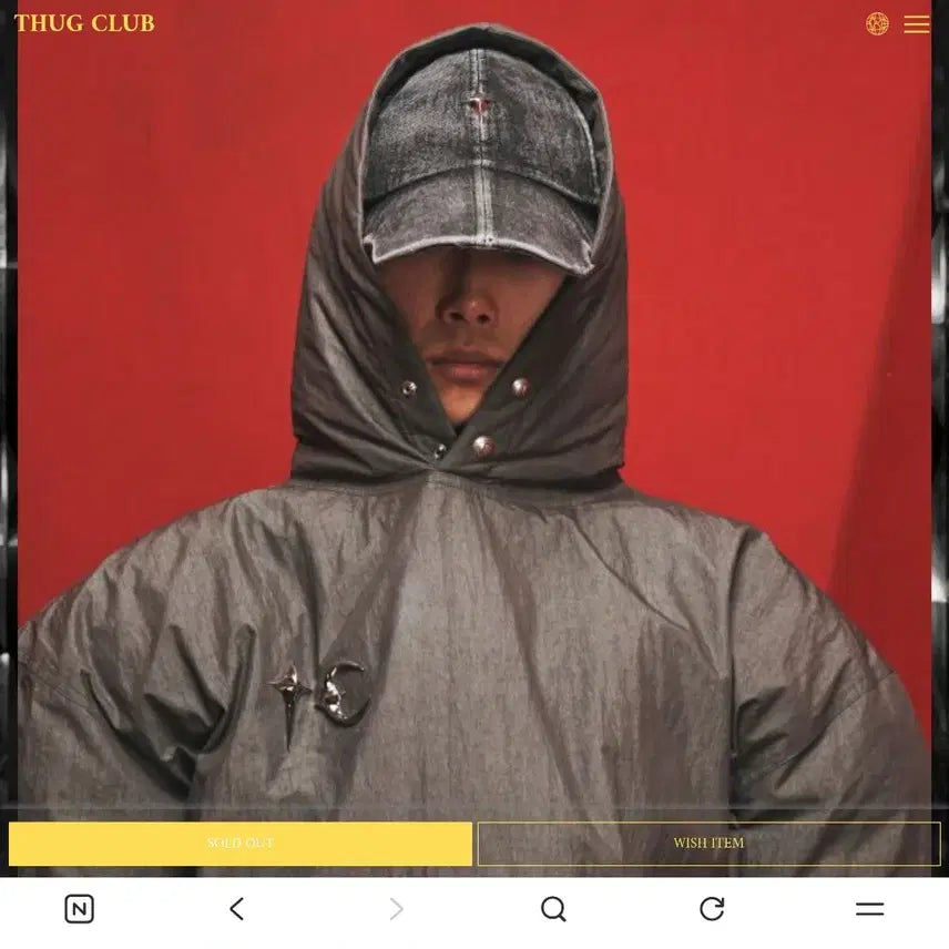 [BUNJANG] Thug Club Sword Cap Grey / 떠그클럽 스워드 캡 그레이(새상품)