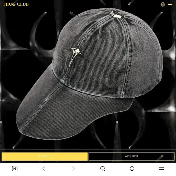 [BUNJANG] Thug Club Sword Cap Grey / 떠그클럽 스워드 캡 그레이(새상품)