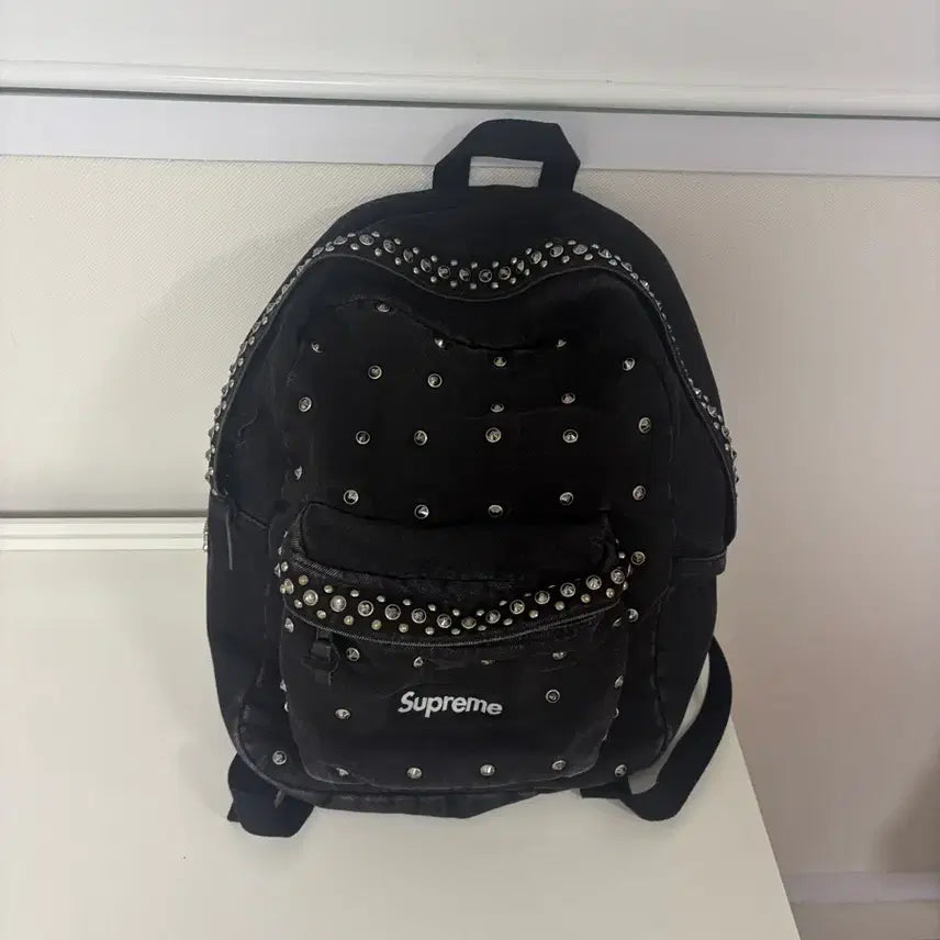 [BUNJANG] Supreme x B.B. Simon Denim Backpack Black / 슈프림 x B.B. 사이먼 데님 백팩 블랙 - 25SS