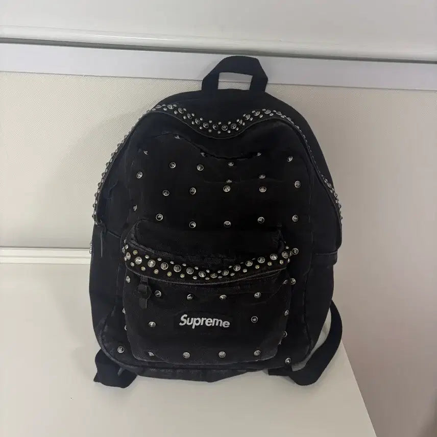 [BUNJANG] Supreme x B.B. Simon Denim Backpack Black / 슈프림 x B.B. 사이먼 데님 백팩 블랙 - 25SS
