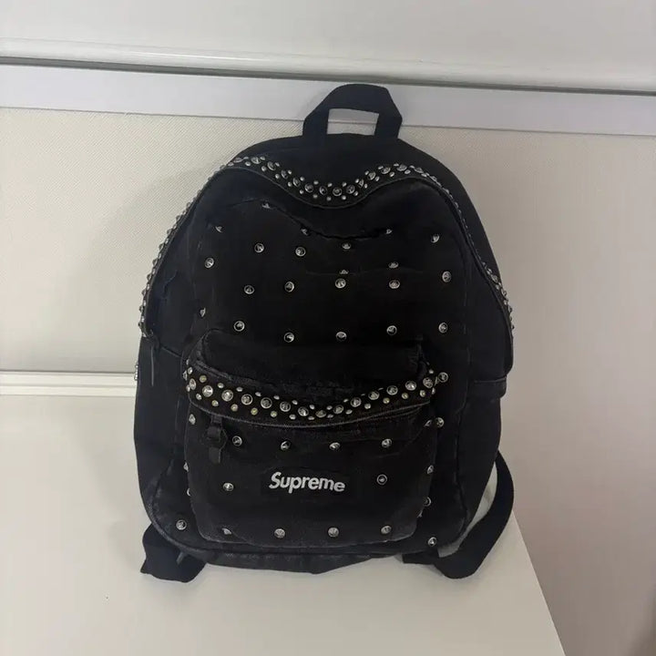 [BUNJANG] Supreme x B.B. Simon Denim Backpack Black / 슈프림 x B.B. 사이먼 데님 백팩 블랙 - 25SS