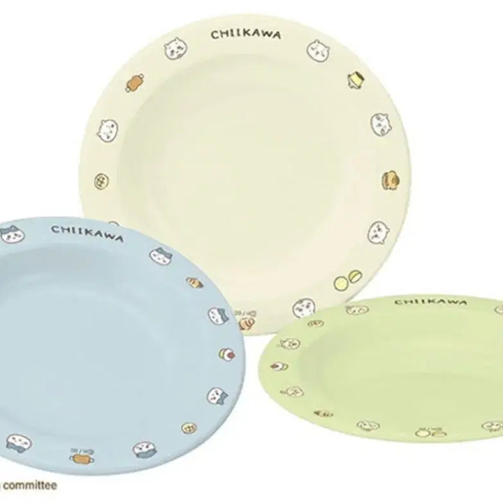 [BUNJANG] Cheeikawa 3-Piece Plate Set (Cheeikawa, Hachiware, Usagi) / 치이카와 접시 플레이트 3종 세트 (치이카와, 하치와레, 우사기)