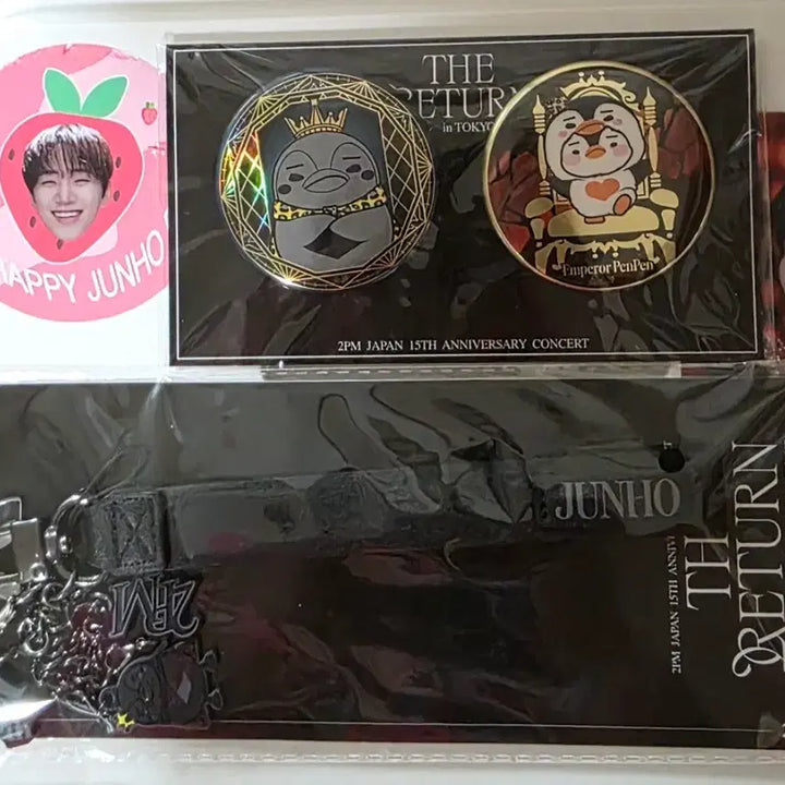 [BUNJANG] 2PM Junho 15th Anniversary Concert Goods Strap + Can Badge Set / 2PM 준호 15주년 콘서트 굿즈 스트랩 + 캔뱃지