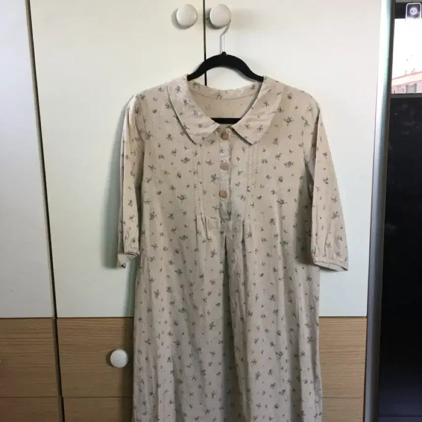 [BUNJANG] Vintage Peter Pan Collar Button Dress / 빈티지 카라 단추 원피스