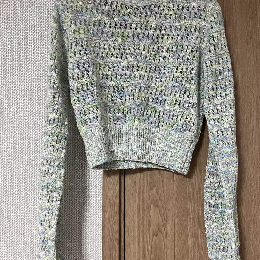 [BUNJANG] Zara Cropped Crochet Knit Sweater M / 자라 크롭 솜사탕 니트 M사이즈 크로셰 zara 1957/001/330
