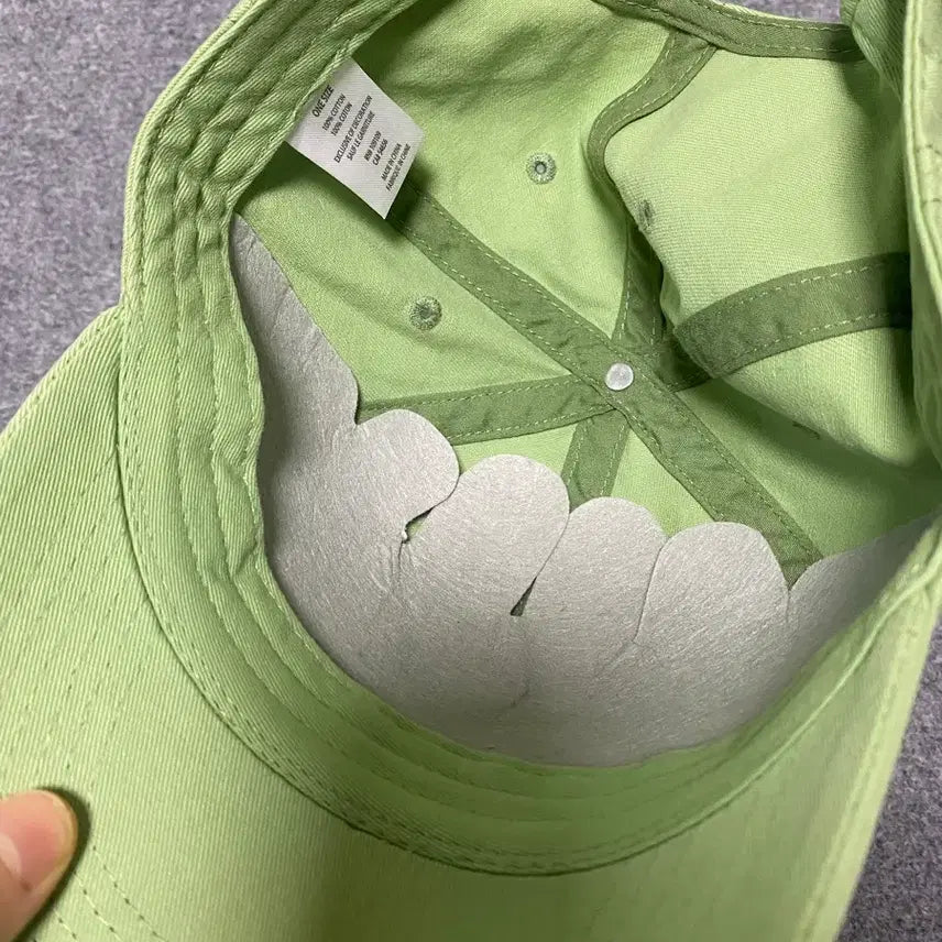 [BUNJANG] Life is Good Green Washed Cotton Twill Baseball Cap / 라이프이즈굿 연두색 볼캡