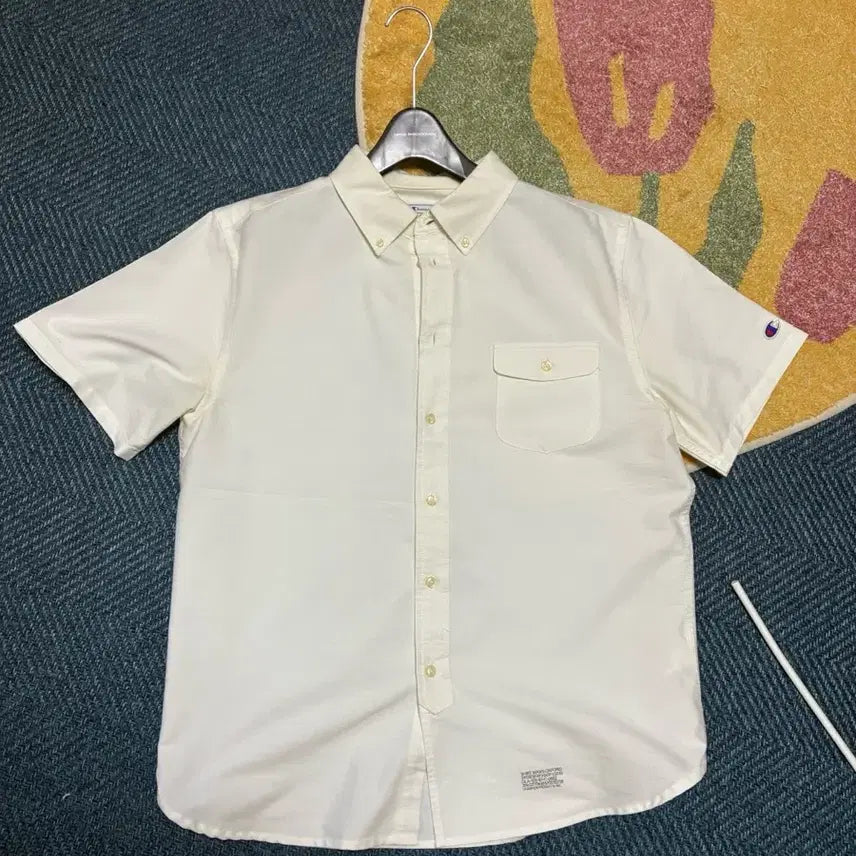 [BUNJANG] Champion White Short Sleeve Work Shirt XL / XL(100-105) 챔피온 화이트 반팔 워크 셔츠