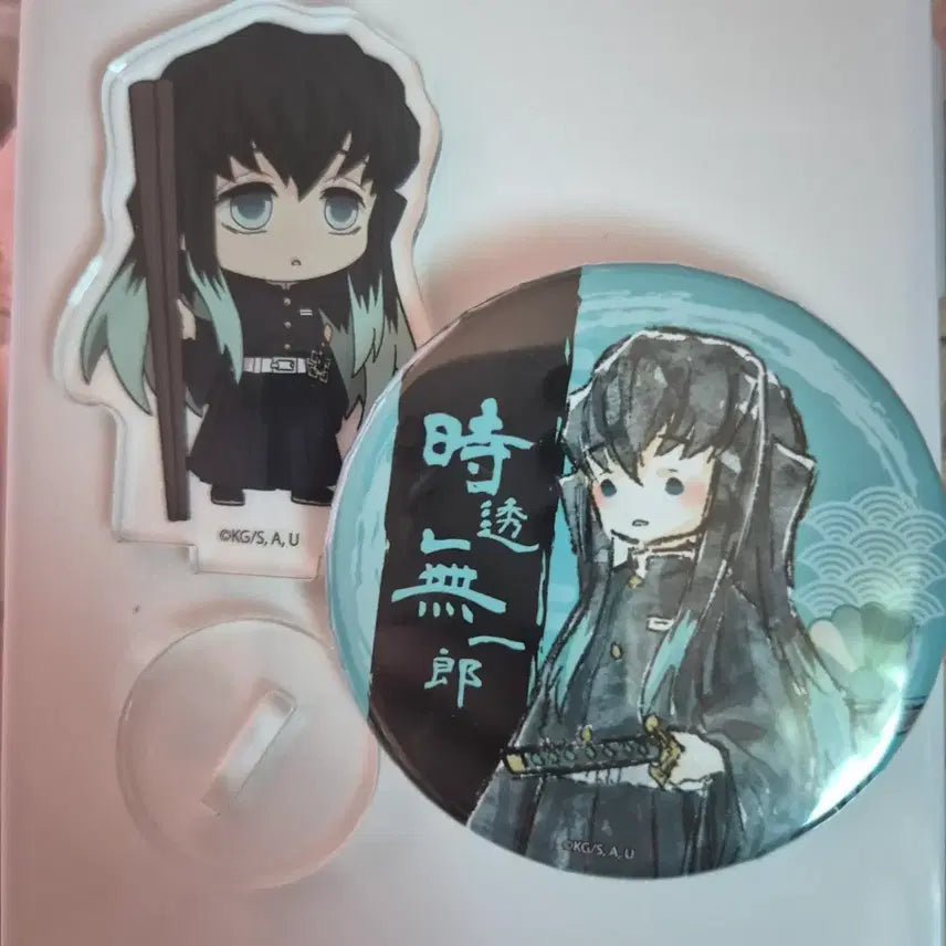 [BUNJANG] Tokito Muichiro Acrylic Stand &amp; Can Badge Set / 귀멸의 칼날 토키토 무이치로 아크릴 스탠드 / 캔뱃지