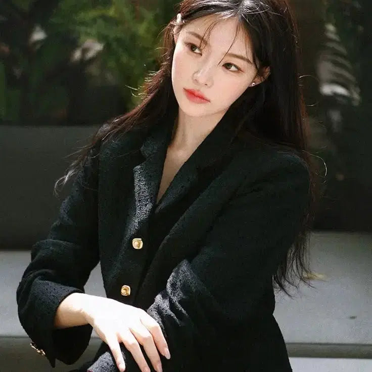 [BUNJANG] MilkCocoa Classic Black Tweed Jacket / 밀크코코아 클래식 블랙 트위드 자켓
