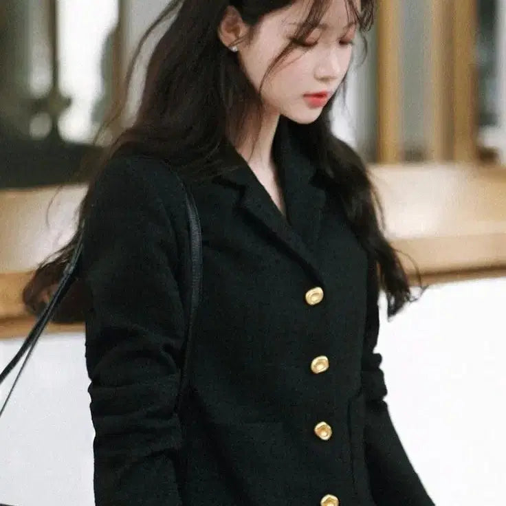 [BUNJANG] MilkCocoa Classic Black Tweed Jacket / 밀크코코아 클래식 블랙 트위드 자켓