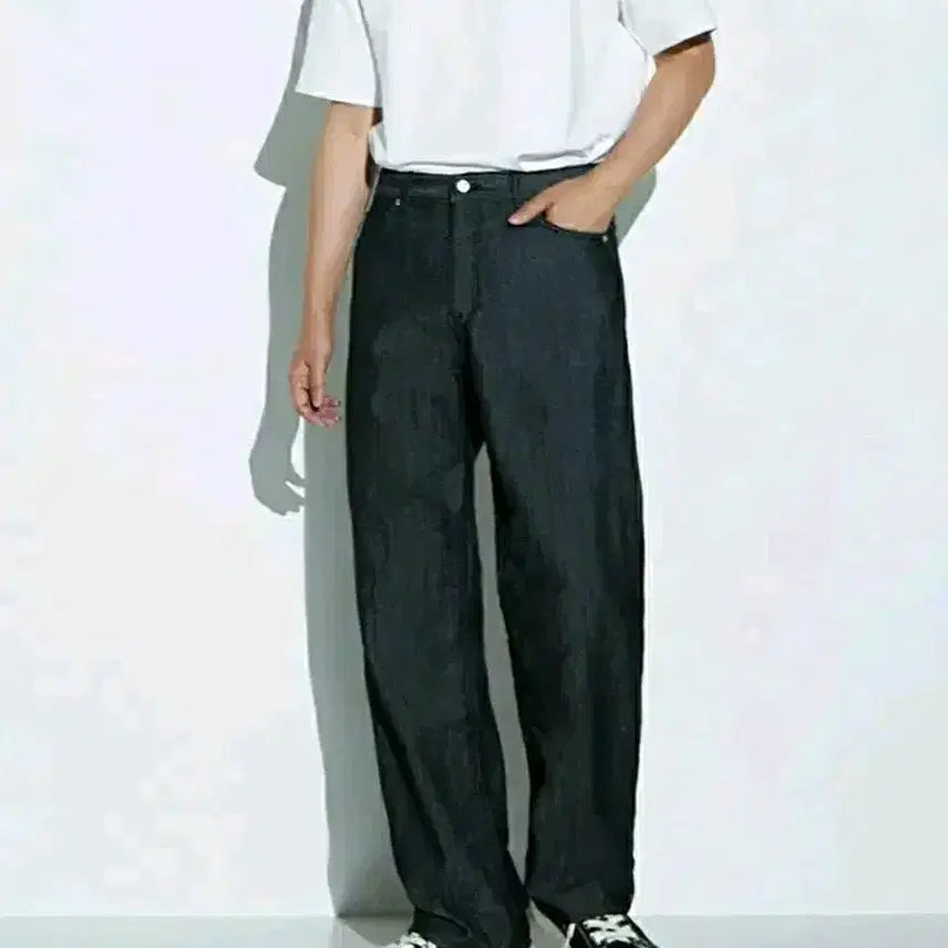 [BUNJANG] Order Archive Non-Fade Wide Denim Pants (Size 30) / 오더아카이브 여름데님 논페이드 와이드 데님팬츠 30