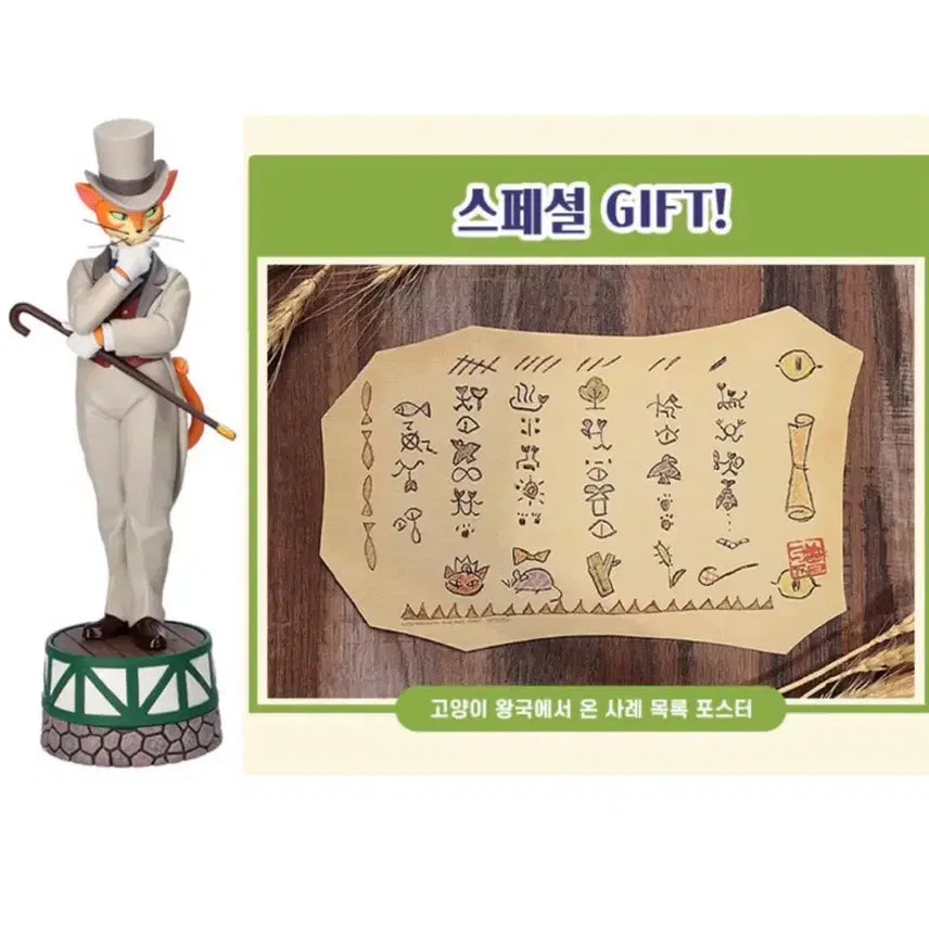 [BUNJANG] Studio Ghibli The Cat Returns Baron Music Box Figure + Poster / 지브리 고양이의보은 바론 오르골 피규어 + 포스터