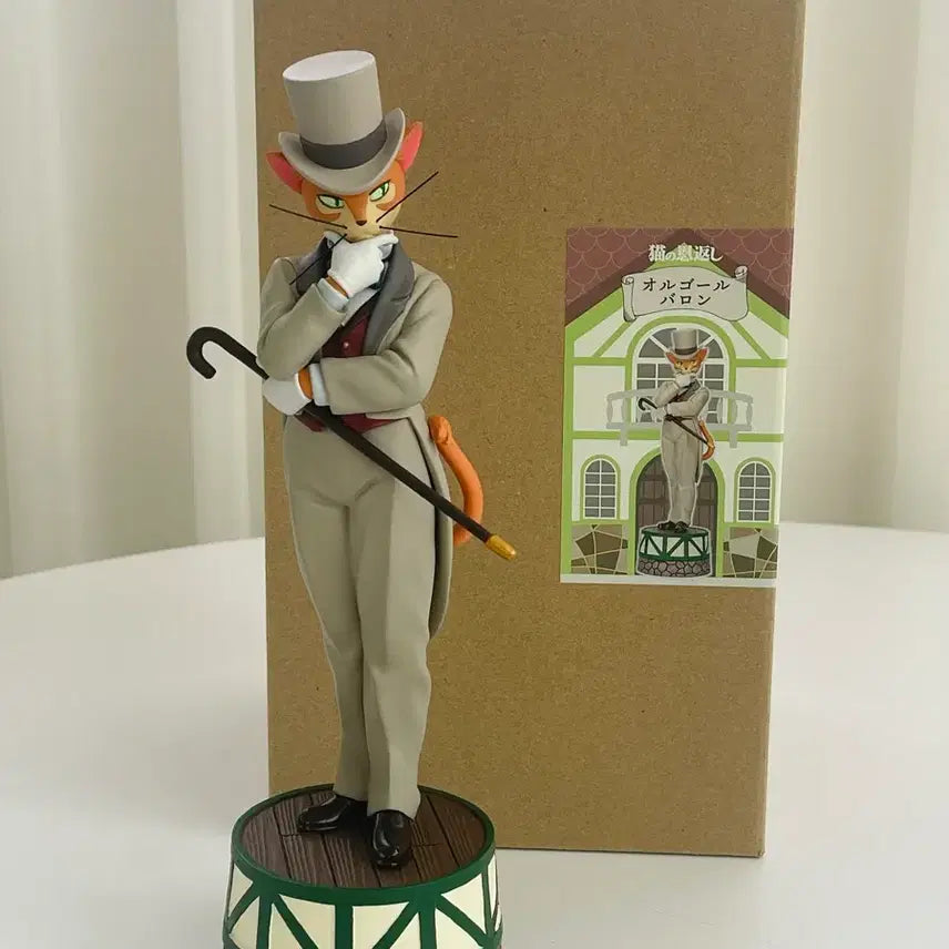 [BUNJANG] Studio Ghibli The Cat Returns Baron Music Box Figure + Poster / 지브리 고양이의보은 바론 오르골 피규어 + 포스터