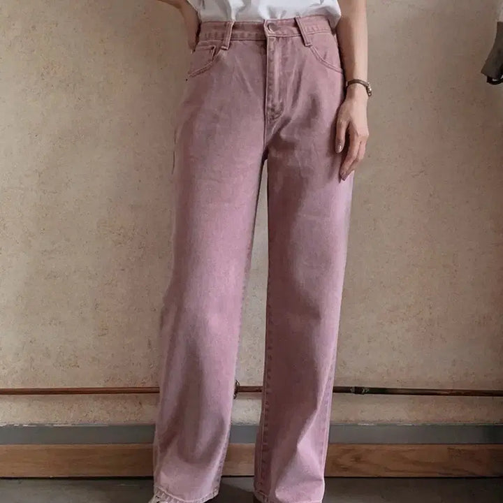 [BUNJANG] Slowand Wide Denim Pants (Mute Pink) / 뮤트 핑크 와이드 데님 팬츠