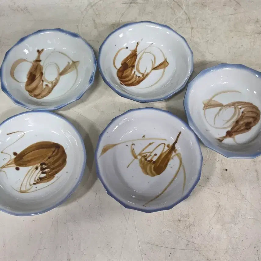 [BUNJANG] Set of 5 Small Shrimp Plates / 외사기 새우접시