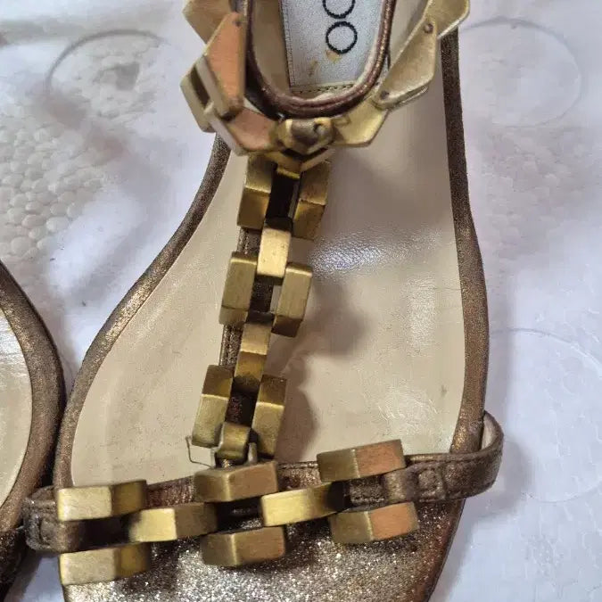 [BUNJANG] Jimmy Choo Gold Chain Heeled Sandals / 지미추   금장 체인  ~ 샌달 하이힐 구두 ;정리가~