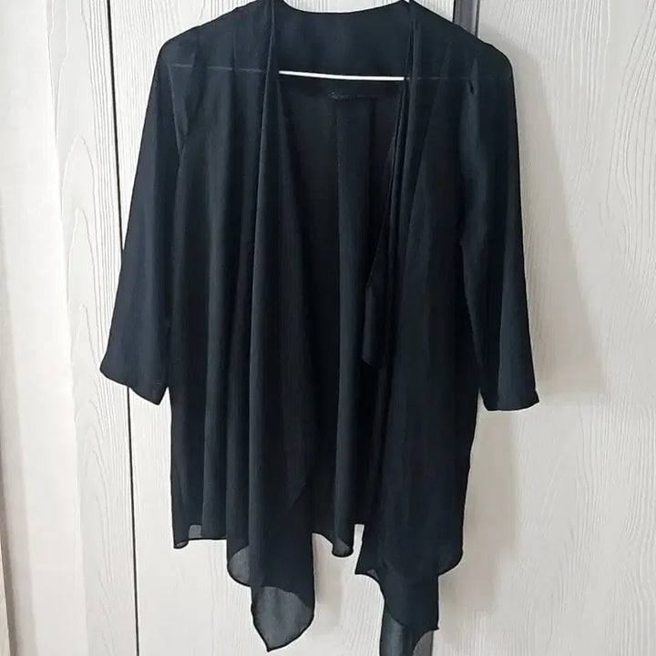 [BUNJANG] Black Chiffon Long Cardigan / (옷장 정리중) 블랙 쉬폰 롱 가디건