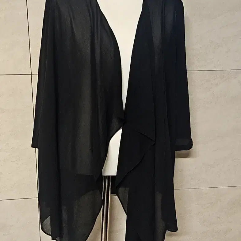 [BUNJANG] Black Chiffon Long Cardigan / (옷장 정리중) 블랙 쉬폰 롱 가디건
