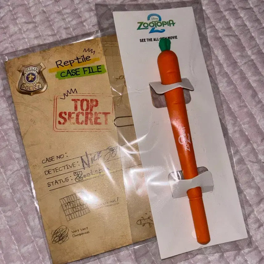 [BUNJANG] Zootopia Carrot Pen + Case Set / 롯데시네마 특전 주토피아 당근펜 + 사건파일 세트