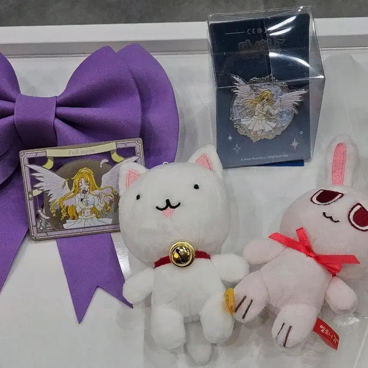[BUNJANG] Full Moon wo Sagashite Metal Badge &amp; Bookmark &amp; Melly &amp; Toto Plush Keyring Set / 달빛천사 풀문 금속뱃지&amp;책갈피,멜로니&amp;타토 인형키링 4종 세트