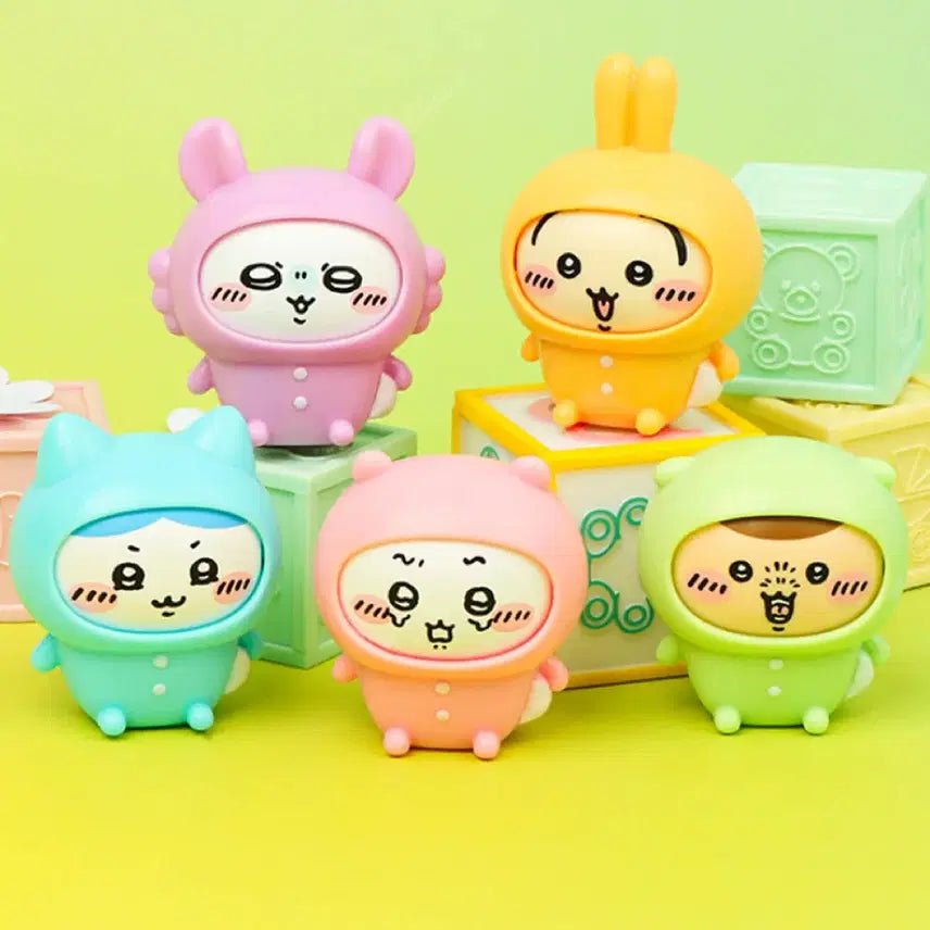[BUNJANG] Chiikawa Face Change Figure Full Set (5 Types) Sealed / 반택포/풀세트)먼작귀 치이카와 페이스체인지피규어 미개봉