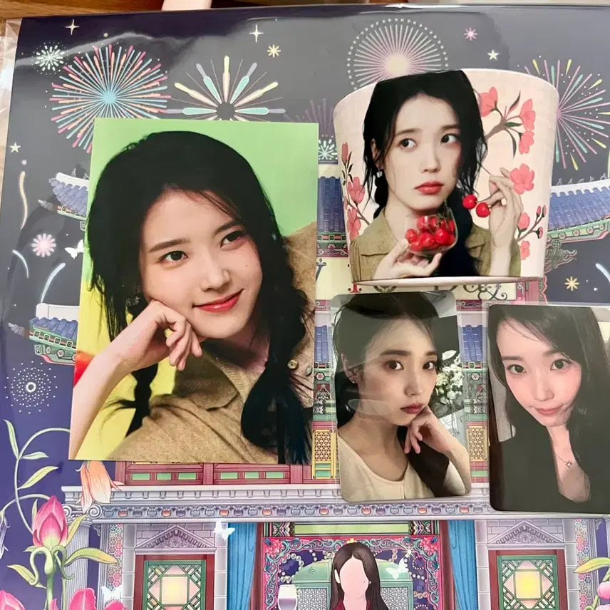[BUNJANG] IU Birthday Cafe Full Set Photocard Postcard Cup Holder A3 Poster / 아이유 생일카페 특전 풀세트
