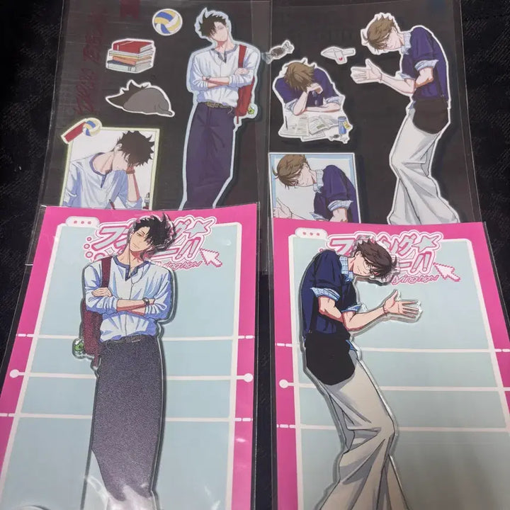 [BUNJANG] Haikyu!! Pin Button &amp; Acrylic Stand Set / 하이큐 나튼님 핀버튼 아크릴 오이카와 보쿠토 쿠로오 아츠무 오사무 히나타