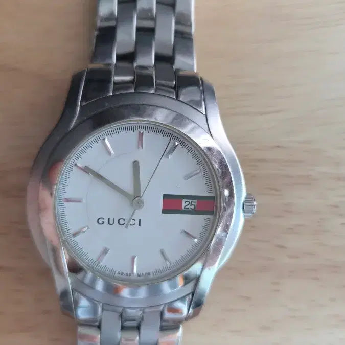[BUNJANG] Gucci Classic Steel Watch / 구찌 클래식 스틸 시계 남성용(배터리새로넣음