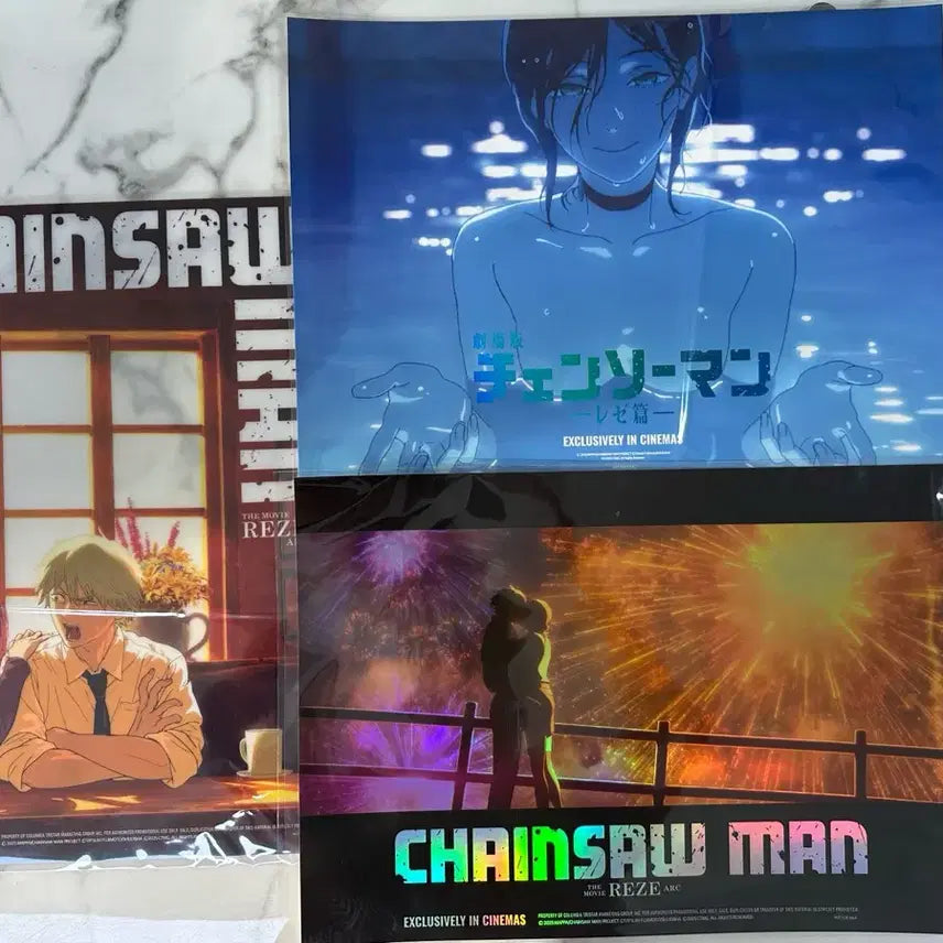 [BUNJANG] Chainsaw Man Cafe, Pool, Fireworks Poster Bundle Set / 체인소맨 카페, 수영장, 불꽃놀이 포스터 일괄