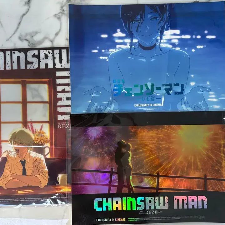 [BUNJANG] Chainsaw Man Cafe, Pool, Fireworks Poster Bundle Set / 체인소맨 카페, 수영장, 불꽃놀이 포스터 일괄