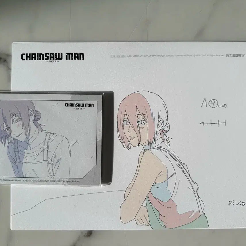 [BUNJANG] Chainsaw Man Mappa Original Art Set (2 types) + Postcard Set / 체인소맨 특전 레제 A4 원화 2종 + 특전 엽서 set