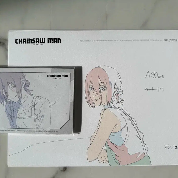 [BUNJANG] Chainsaw Man Mappa Original Art Set (2 types) + Postcard Set / 체인소맨 특전 레제 A4 원화 2종 + 특전 엽서 set