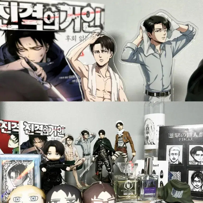 [BUNJANG] Attack on Titan Levi Peaceful Day Resting Towel Acrylic Stand / 진격거 리바이 피스풀데이 휴식 수건 아크릴 스탠드 최저가