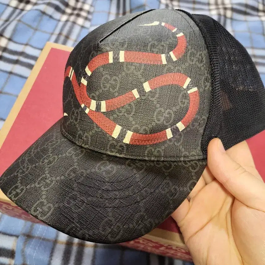 [BUNJANG] Gucci Snake Mesh Baseball Cap Black XL / 구찌 스네이크 메쉬 볼캡 블랙 xl 60사이즈 모자