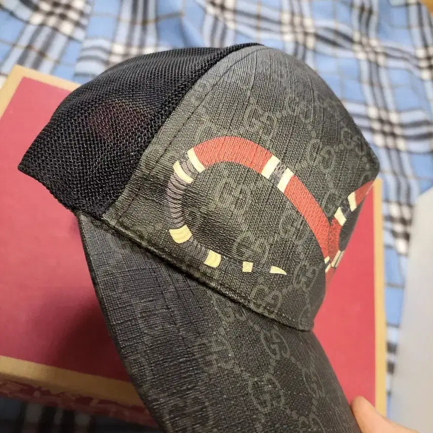 [BUNJANG] Gucci Snake Mesh Baseball Cap Black XL / 구찌 스네이크 메쉬 볼캡 블랙 xl 60사이즈 모자
