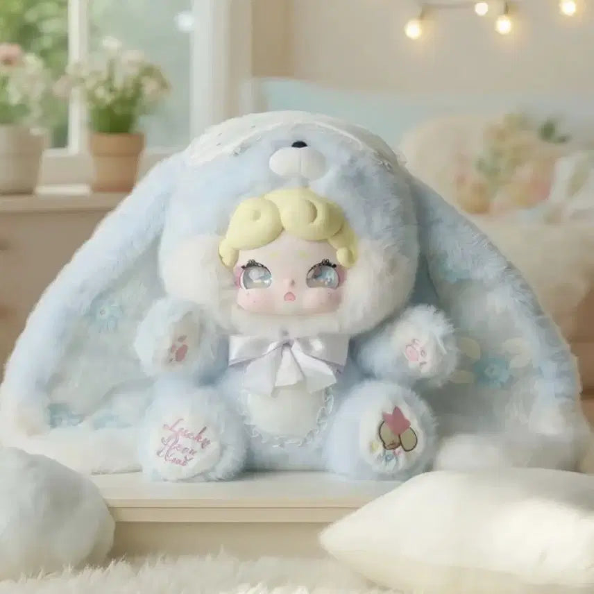 [BUNJANG] Lucky Deer Knit Rabbit Plush Toy (Blue) / Lucky Deer Knit 토끼 인형 블루 밤토끼
