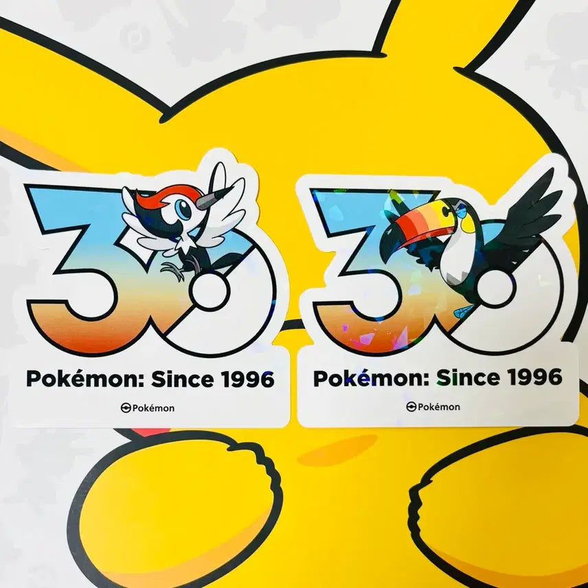 [BUNJANG] Pokemon 30th Anniversary Logo Sticker - Cocoryu, Kantai / 포켓몬 30주년 로고 스티커 - 콕코구리,왕큰부리