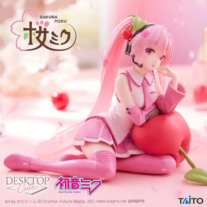 [BUNJANG] Taito Hatsune Miku Sakura Miku Desktop Cherry Cushion Figure / 미개봉)타이토 하츠네미쿠 사쿠라 미쿠 데스크탑 체리 쿠션 피규어