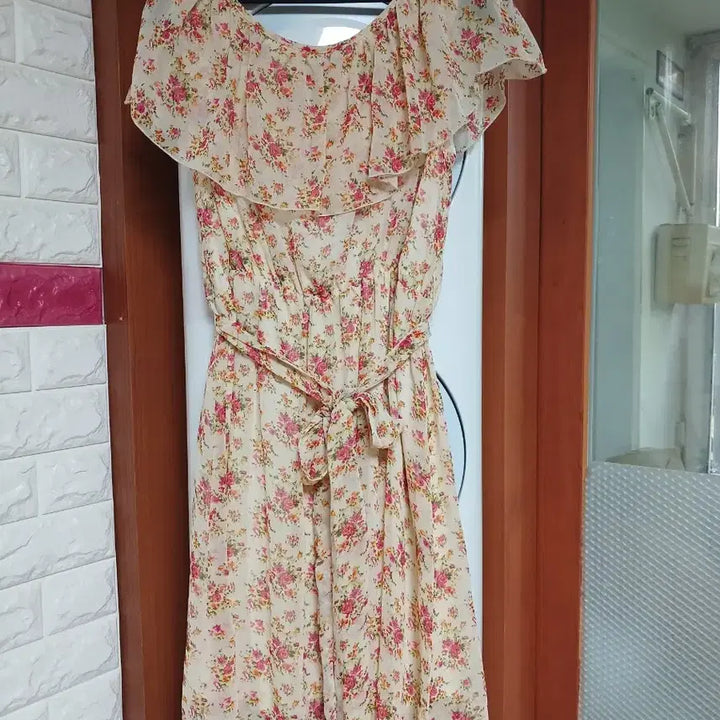 [BUNJANG] GALFIT Flower Chiffon Midi Dress (M) / GALFIT 플라워 쉬폰 원피스 M