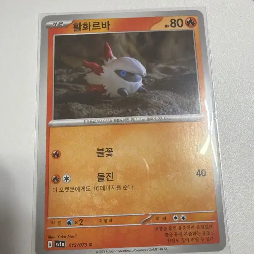 [BUNJANG] Pokemon Card Deck Shield Volcarona SV1A 012/073 / 포켓몬카드 도감용 덱소스 활화르바 점토 sv1a 012/073