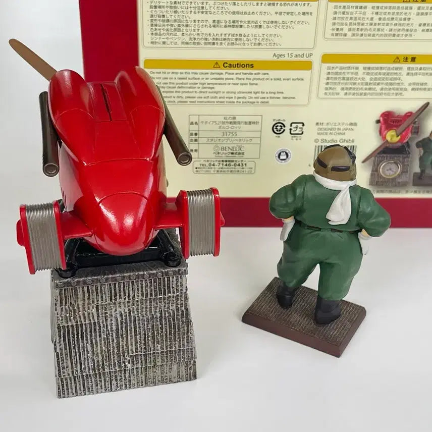 [BUNJANG] Studio Ghibli Porco Rosso Diorama Desk Clock Figure Savoia Airplane / 지브리 붉은돼지 디오라마 탁상 시계 피규어 사보이어 비행기