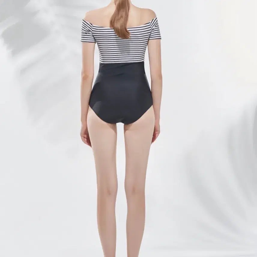 [BUNJANG] Bohemian Blue True Black Sailor Off-Shoulder Swimsuit / 보헤미안블루 트루블랙 세일러 오프숄더 수영복