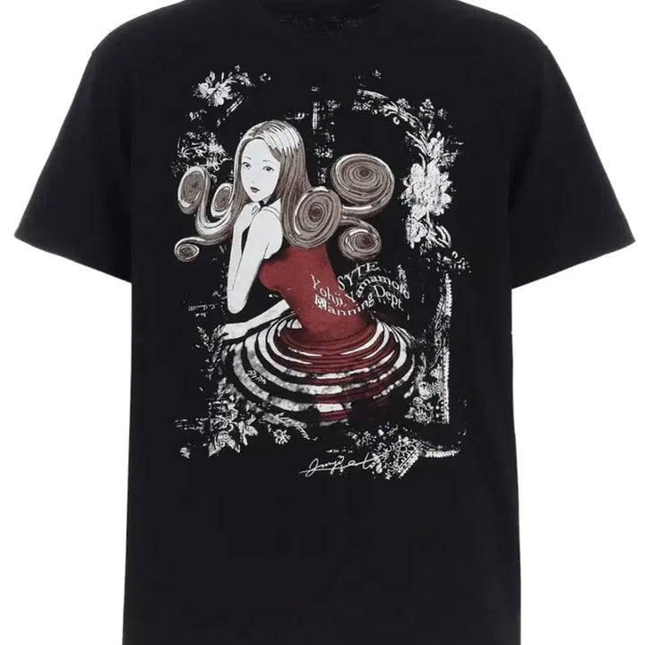 [BUNJANG] Junji Ito x Yohji Yamamoto Collaboration Short-Sleeve T-Shirt / 이토준지 요지 야마모토 콜라보 반팔 티셔츠 고스 펑크 지뢰계 중성계