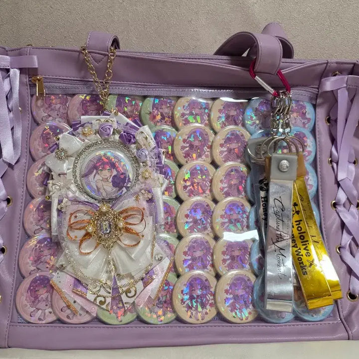 [BUNJANG] Tokoyami Towa Ita Bag with 48 Badges / 홀로라이브 토코야미 토와 이타백