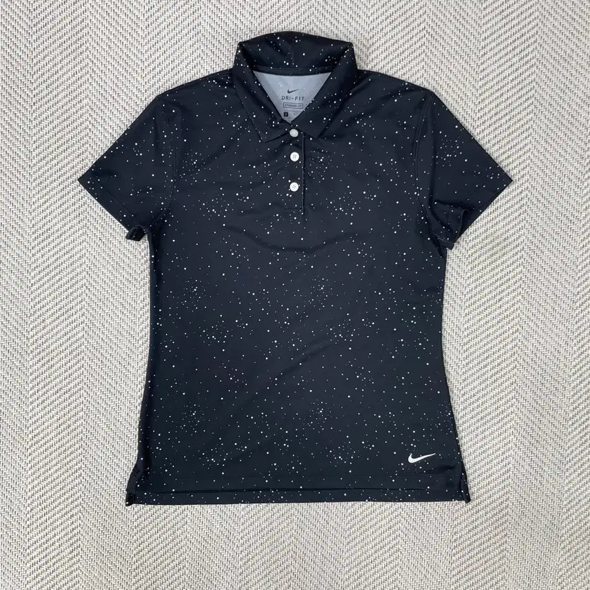 [SOLD OUT] 나이키 드라이핏 여성 반팔 카라티 패턴 블랙 S