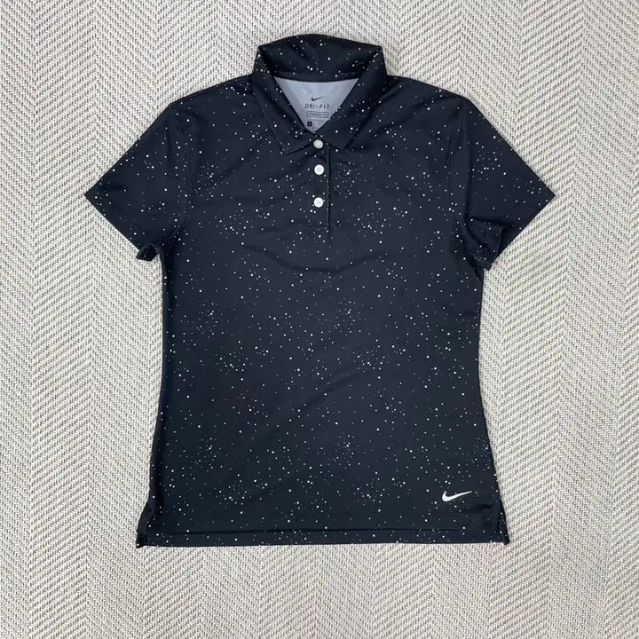 [SOLD OUT] 나이키 드라이핏 여성 반팔 카라티 패턴 블랙 S