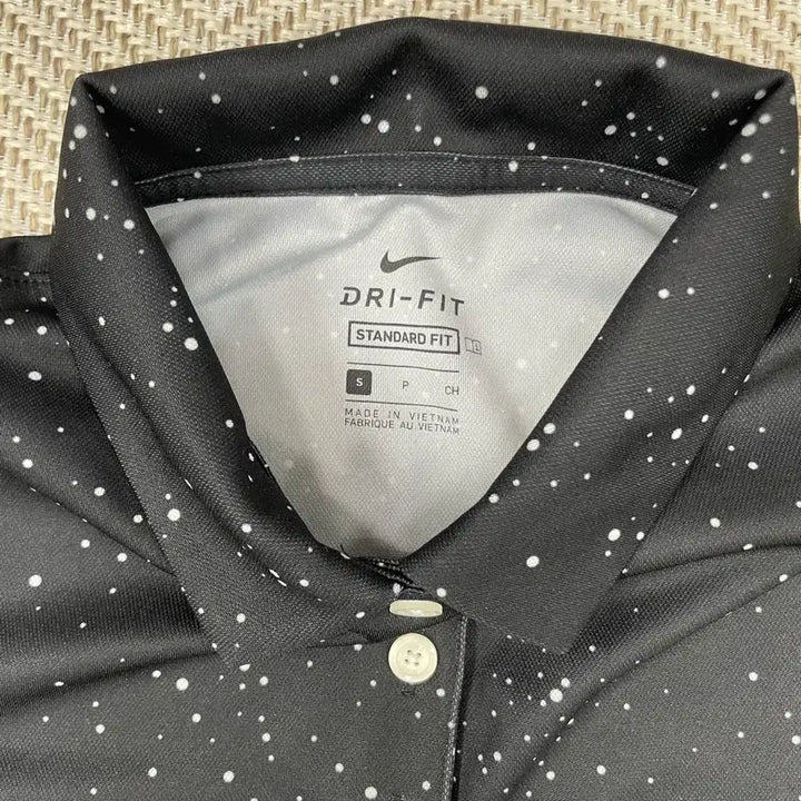 [SOLD OUT] 나이키 드라이핏 여성 반팔 카라티 패턴 블랙 S