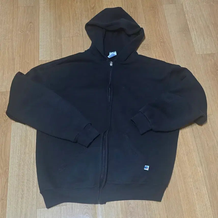 [BUNJANG] 90s Russell Athletic Vintage Zip-Up Hoodie Black L / 90s 러셀 빈티지 집업후드 블랙 L사이즈